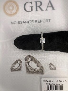 Genuine Moissanite 0.30ct 925 Sterling Silver Engagement Wedding Ring Size 4.5